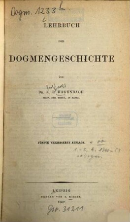 Lehrbuch der Dogmengeschichte