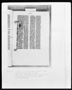 Paulusbriefe mit Glossen — Initiale P (AULUS), darin Paulus, Folio 154recto