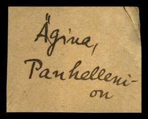Fundzettel Ägina Panhellenion