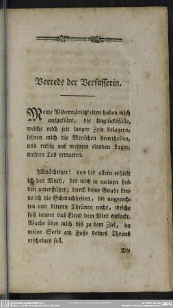 Vorrede der Verfasserin
