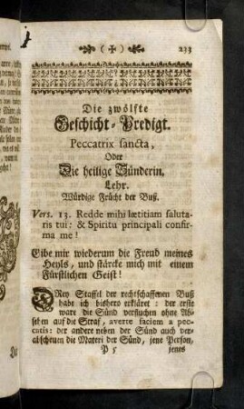 233-246, Die zwölfte Geschicht-Predigt. Peccatrix sancta, Oder Die heilige Sünderin.
