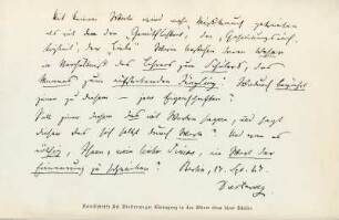 Handschrift Ad. Diesterwegs: Eintragung in das Album eines seiner Schüler