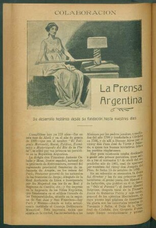 La Prensa Argentina : Su desarrollo histórico desde su fundación hasta nuestros días
