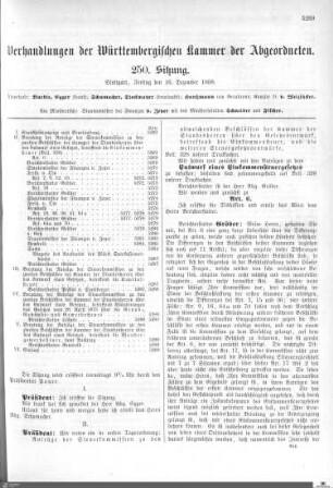 250. Sitzung, Stuttgart, 16.12.1898