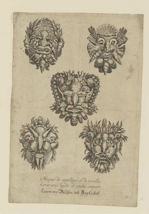 Masken (Taf. 15, Kraus, ca. 1700)