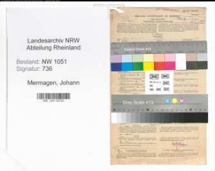 Entnazifizierung Johann Mermagen , geb. 07.07.1900 (Rentmeister)