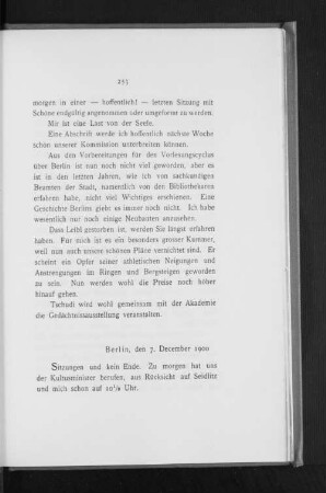 Berlin, den 7. December 1900