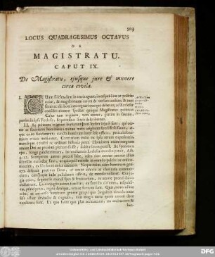 Locus Quadragesimus Octavus De Magistratu.