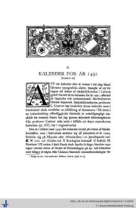 Ghotansk kalender för ar 1491.