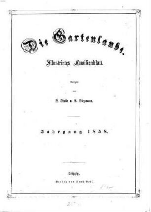 Die Gartenlaube : illustrirtes Familienblatt. 1858, 1858