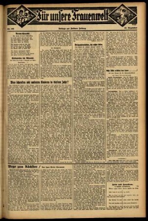 Zweite Ausgabe vom Donnerstag, den 10. Dezember 1931.