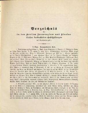 Verzeichnis der in den Kreisen Inowrazlaw und Strelno bisher beobachteten Gefäßpflanzen nebst Standortsangaben, 1