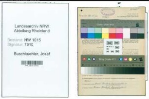Entnazifizierung Josef Buschkuehler , geb. 09.11.1895 (Kaufmann)