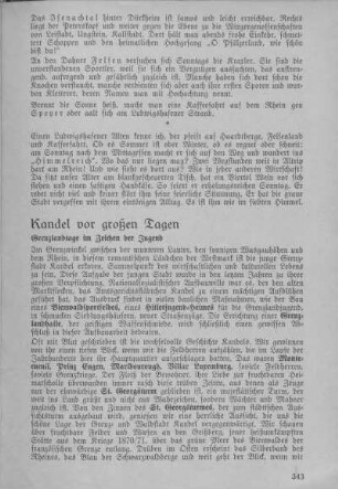 Kandel vor großen Tagen.