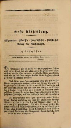 Geschichte, Geographie und Statistik des Erzherzogthums ob der Enns, 1. Der Mühlkreis