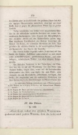 IV. Die Thiere