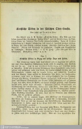 Kirchliche Sitten in der südlichen Ober-Lausitz