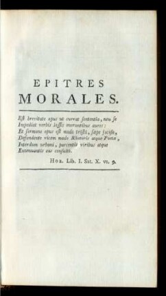 Epitres Morales