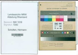 Entnazifizierung Hermann Scholten , geb. 21.06.1913 (Baecker)