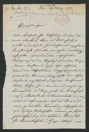 Brief an Franz Espagne : 27.03.1877