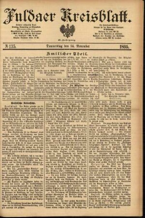 Erste Ausgabe vom Donnerstag, den 14. November 1895.
