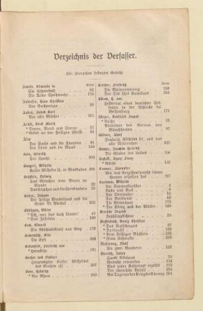 Verzeichnis der Verfasser