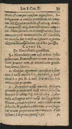 Caput II. De Necessitatis gradibus.