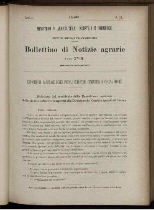 Esposizione Nazionale Delle Piccole Industrie Campestri In Cesena (Forli)