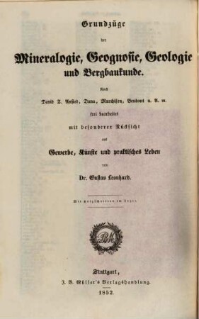 Grundzüge der Geognosie und Geologie für Schule und Haus