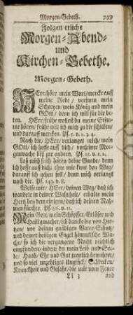 Folgen etliche Morgen- Abend- und Kirchen-Gebethe.
