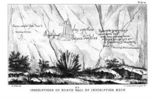 Inscriptions on north wall of Inscription Rock