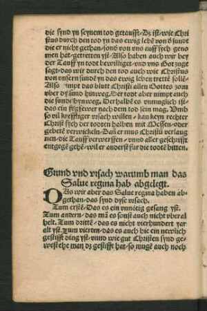 Grund und ursach warumb man das Salve regina hab abgelegt.