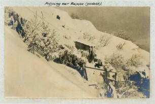 Foto des gedeckten Aufgangs zur Kuppe des "Kleinen Belchens"