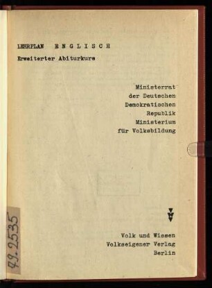 1979: Erweiterter Abiturkurs