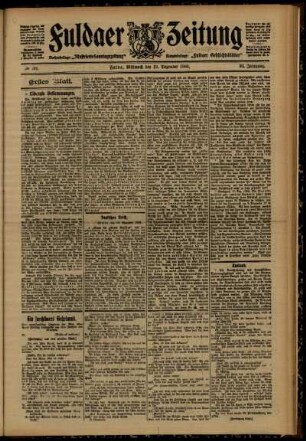 Erste Ausgabe vom Mittwoch, den 19. Dezember 1906.