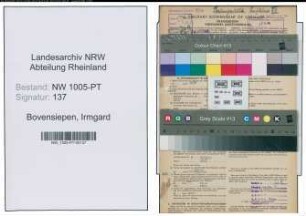 Entnazifizierung Irmgard Bovensiepen , geb. 22.11.1922 (Postangestellte)