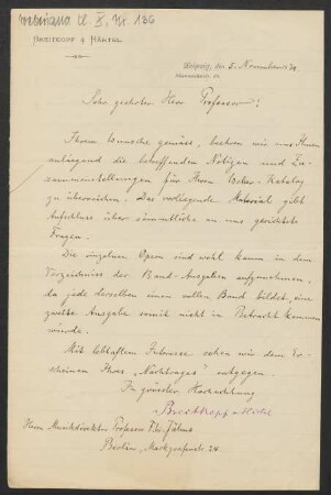 Brief an Friedrich Wilhelm Jähns : 05.11.1879