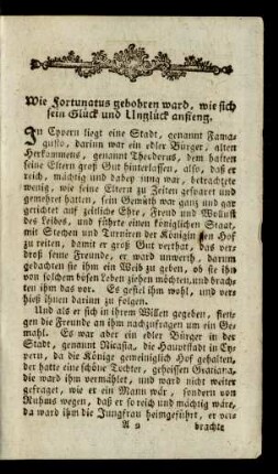 Wie Fortunatus gebohren ward ...