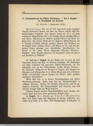 31. Stellungskampf bei Villers Brettoneux. - Der 8. August. - In Bereitschaft bei Peronne