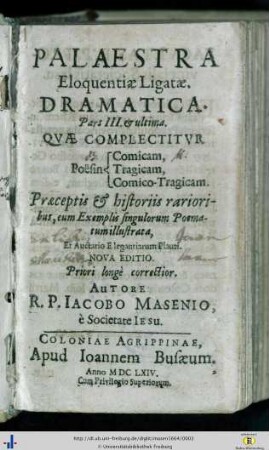 Dramatica ... : Qvae Complectitvr Poesin Comicam, Tragicam, Comico-Tragicam ...