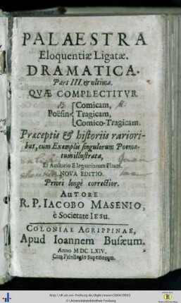 Dramatica ... : Qvae Complectitvr Poesin Comicam, Tragicam, Comico-Tragicam ...