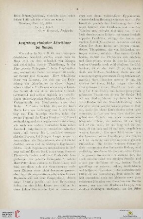 Ausgrabung römischer Alterthümer bei Mengen