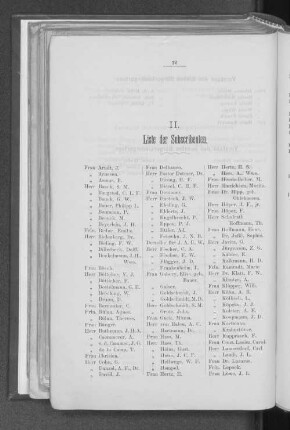 II. Liste der Subscribenten.