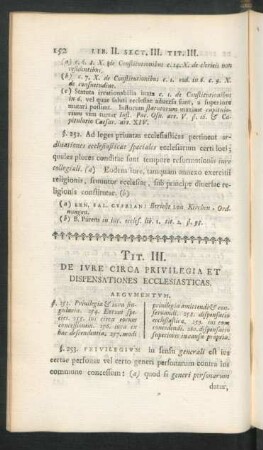 Tit. III. De Iure Circa Privilegia Et Dispensationes Ecclesiasticas