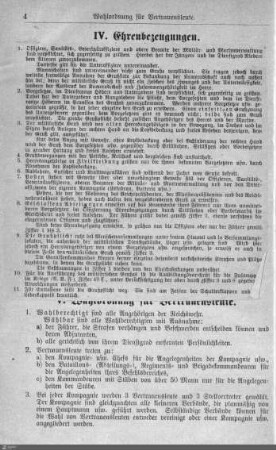 IV. Ehrenbezeugungen