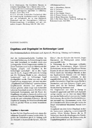 Orgelbau und Orgelspiel im Schleswiger Land