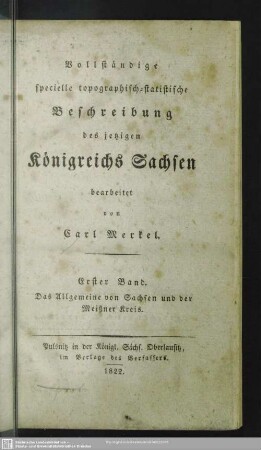 1: Das Allgemeine von Sachsen und der Meißner Kreis