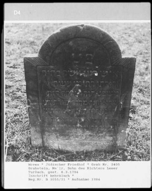 Grabstein von Me'ir, Sohn des Richters Leser Turlach (gestorben 1794.03.08)