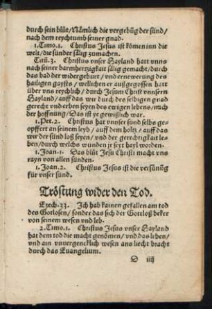Tröstung wider den Tod.