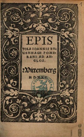 Epistola Ioannis Bugenhagii Pomerani ad Anglos